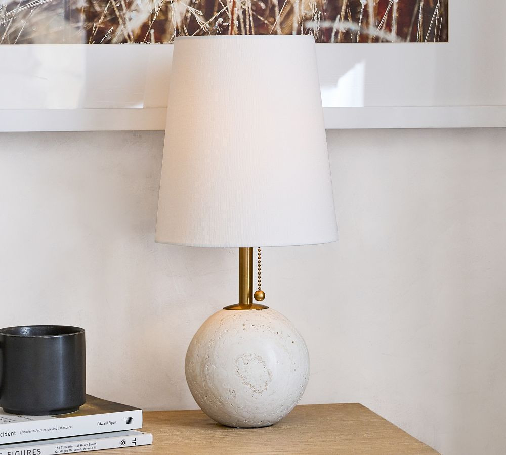 Sterling Travertine Ball Lamp | Pottery Barn (US)