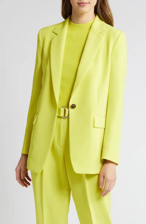 BOSS Jocaluah One-Button Blazer in Tennis Yellow at Nordstrom, Size 2 | Nordstrom