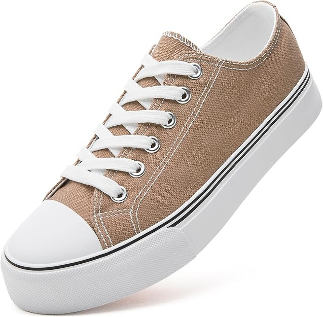 Breathable canvas upper,memory foam comfort,non-slip outsole,low tops,lace-up,for walking,tennis,... | Amazon (US)