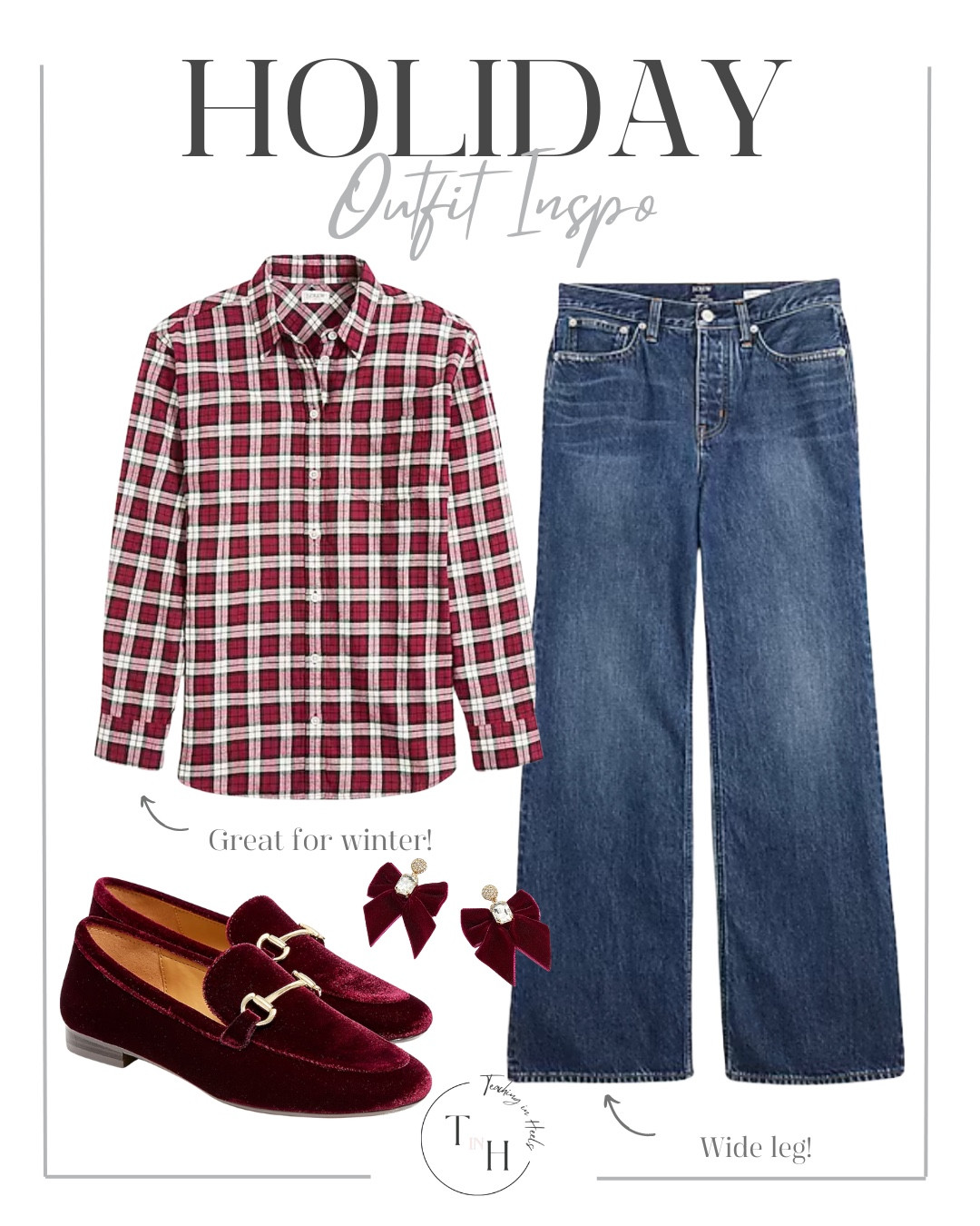 Flannel shirt  wide leg jeans  velvet loafers  velvet bow earrings  holiday OOTD  holiday party  holiday photos  teacher style  teacher work style workwear  business casual  business office outfit  teacher ootd  teacherfit   ootd  shirt trendteacher  teacher outfits  teacher  



#LTKSaleAlert #LTKSeasonal #LTKStyleTip