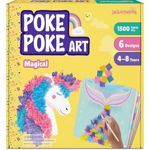 jackinthebox Poke Poke Art – Magical Theme, Mess-Free Fabric Art and Craft, Flower Pressing Kits, Gift for Kids, Girl Gifts, DIY Activity Boy Gift, Easter Gift for Girls and Boys Ages 4 5 6 7 8 | Amazon (US)