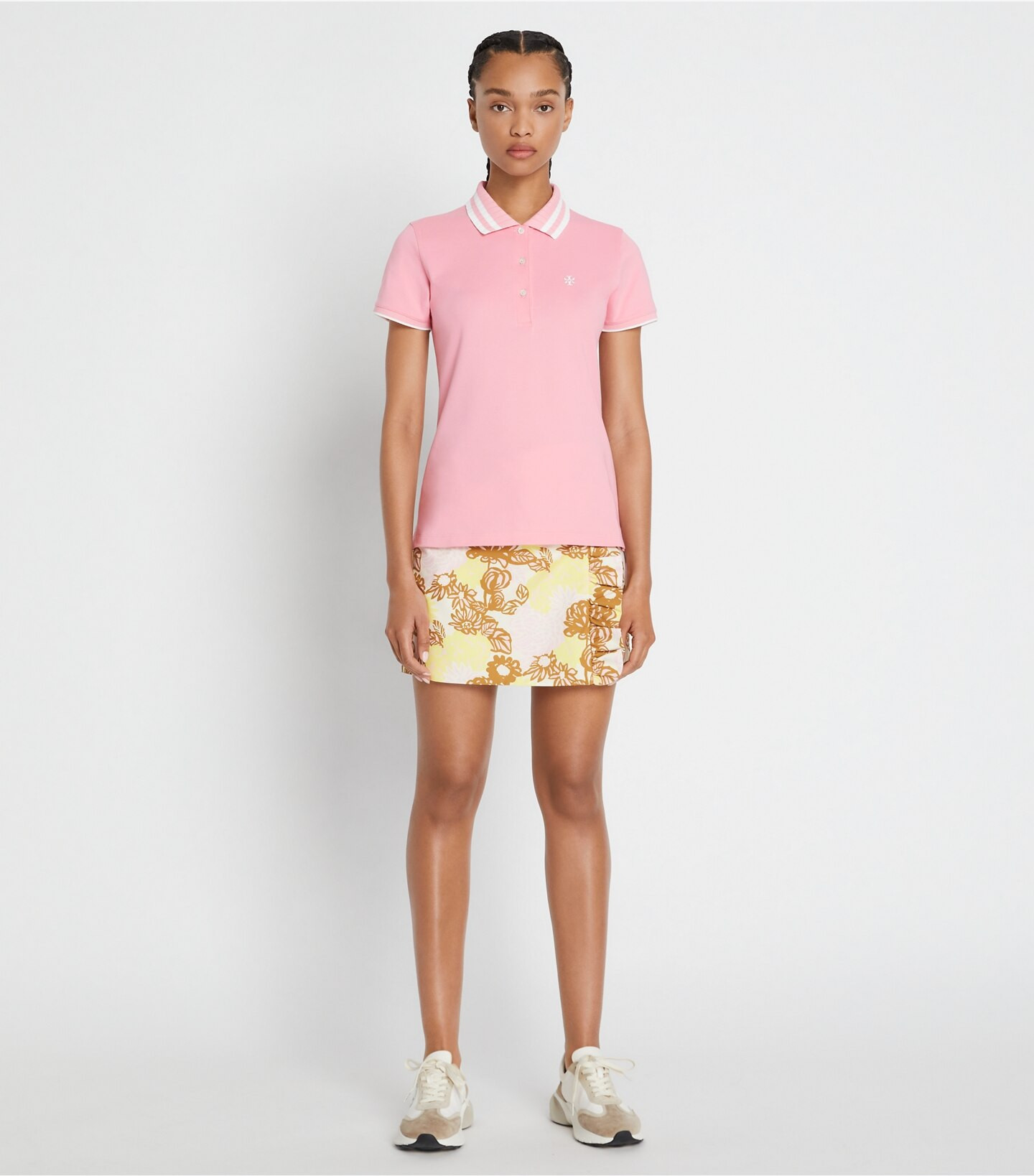 PERFORMANCE PIQUÉ PLEATED-COLLAR POLO | Tory Burch (US)