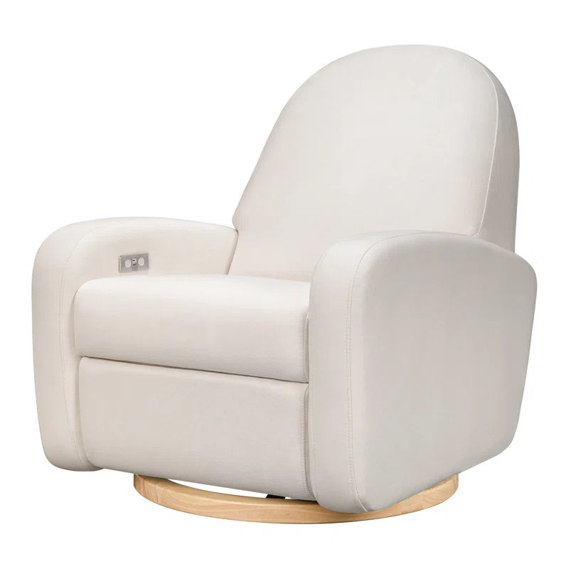 Nami Electronic Recliner and Swivel Glider Recliner in Shearling with USB port | Birch Lane