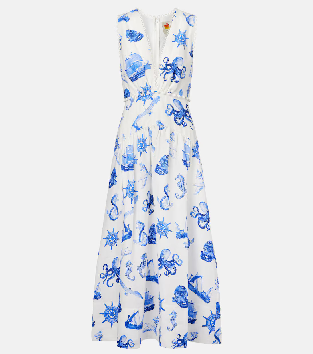 Printed linen midi dress | Mytheresa (INTL)