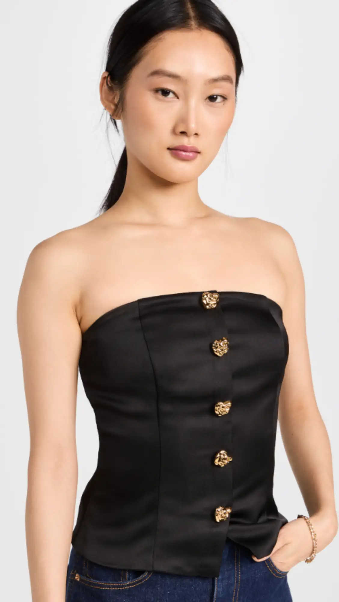 Strapless Button Accent Corset | Shopbop