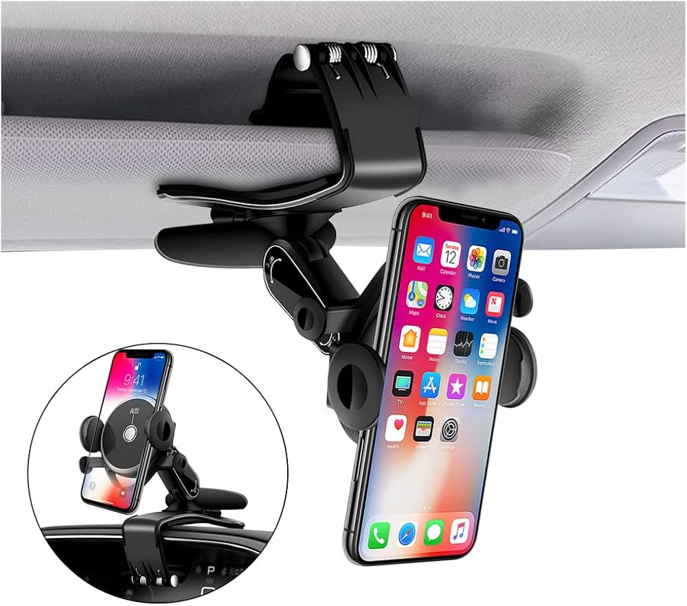 BELOMI Car Phone Holder Mount, Clip On Auto Dashboard, Cell Phone Stand with Parking Number Plate... | Amazon (US)