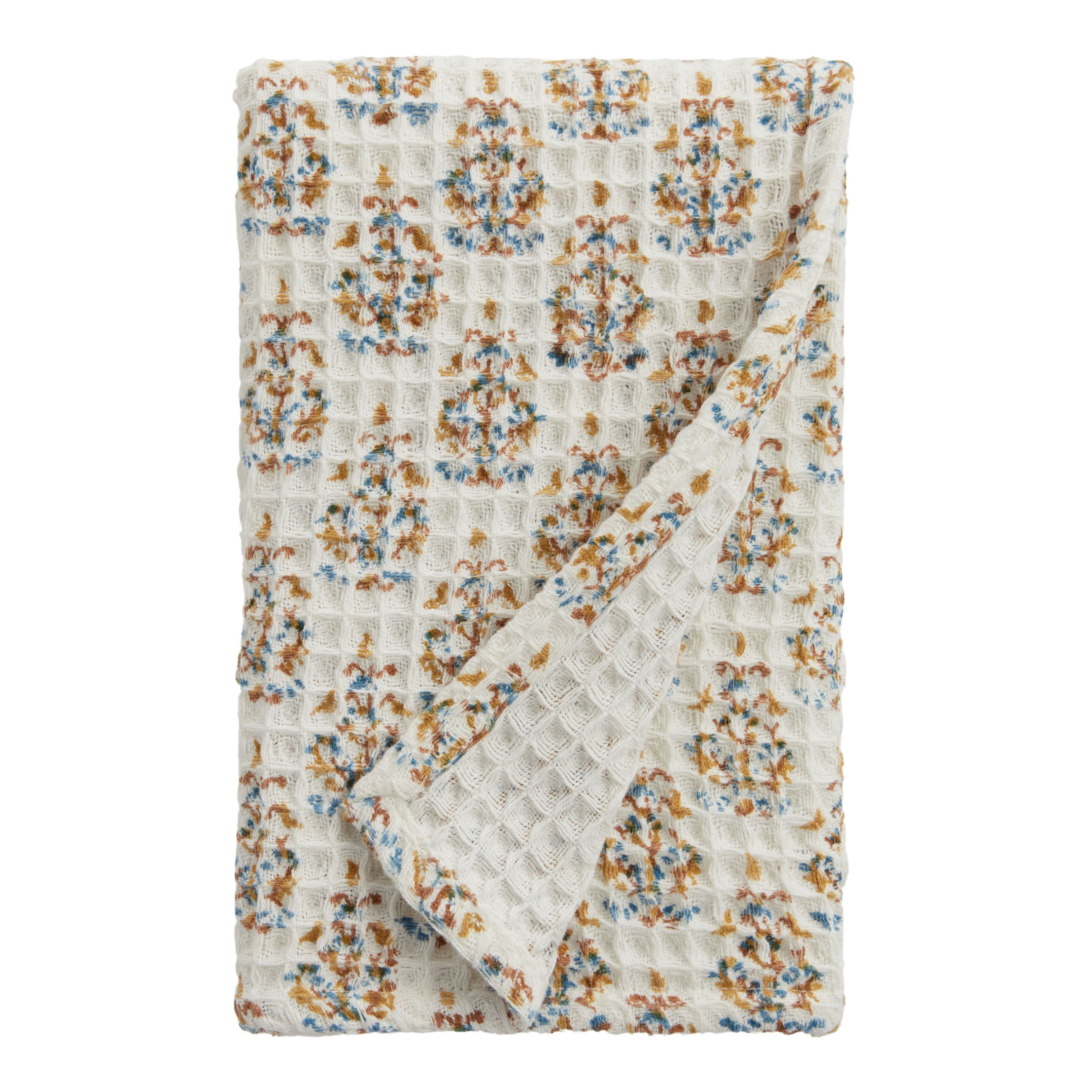 Bhuti Block Print Waffle Weave Hand Towel | World Market