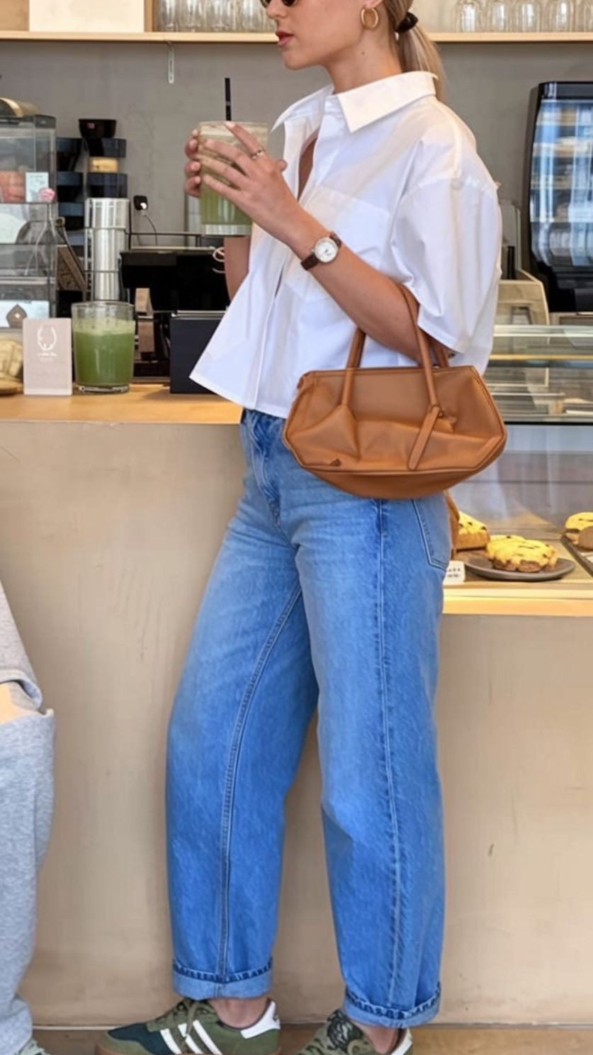 Recreate the look - Spring Transitional Style inspo from Pinterest to your cart! Linking like and similar items to help you re-create this look and style from Pinterest 🤍


#trending outfit
#Pinterest outfit inspo
#Pinterest inspired   
#designer jeans 
#barrel jeans 
#loose jeans
#baggy jeans 
#cuffed jeans
#green adidas
#green sneakers
#womens adidas
#trending sneakers
#handball spezial 
#samba og  
#white blouse 
#cropped blouse
#collared ahirt 
#button up blouse 
#outfit basics  
#wardrobe staples 
#mini tote
#top handle tote
#camel handbag
#brown hangbag 
#amazon watch 
#amazon thick gold hoop earrings 
#designer look alike
#mom jeans 
#jeans styled  
#designer jeans 
#revolve jeans  
#Nordstrom jeans
#the look for less
#revolve fashion finds  
#nordstrom find
#Amazon fashion 
#spring fashion
#spring transition outfit
#spring style Inspo 
#style inspo
#fashion inspo
#outfit inspo
#casual style
#elevated casual
#casual outfit
#classic style 
#casual chic 
#work fashion
#work outfit
#work appropriate 
#office outfit 
#polished look
#weekend style
#easy weekend outfitt
#day date outfit
#brunch outfit 
#wine tasting outfit  
#mom style 
#mom outfit 
#errands outfit 
#airport outfit 
#travel outfit 
#travel style 
#beach day outfit
#beach dinner outfit 
#site seeing outfit 
#European vacation 
#street style
#new York style
#city outfit 
#date night outfit 
#pinterest inspired
#photo credit to Pinterest 
#ootd #LTKSpringSale 


#LTKOver40 #LTKSeasonal #LTKootd