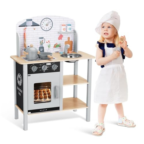 OOOK Kids Play Kitchen Playset Set, Kitchen Set for Kids with Plenty of Play Features, Sink,Oven,Stove,Kitchen Sets for Kids Ages 1-3 | Amazon (US)