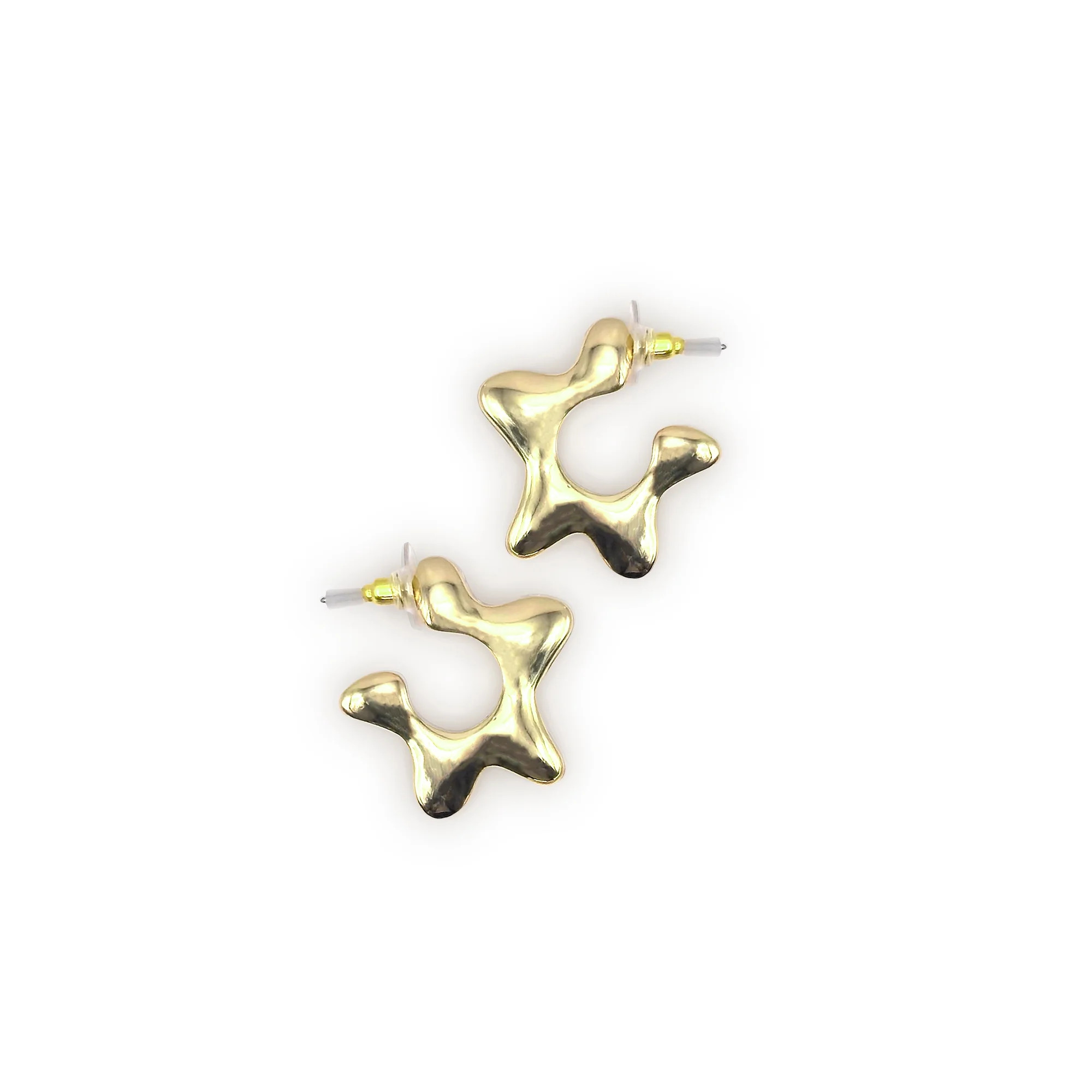 No Boundaries Women's Goldtone Star Earrings | Walmart (US)