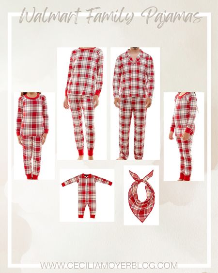 Walmart pajama sets for the family!  Red and white plaid pajamas - kids pajamas - holiday pajamas - Christmas pajamas - pet pajama - mens pajamas - pajama sets - kids clothes - matching family pajamas  

#LTKfamily #LTKunder50 #LTKHoliday