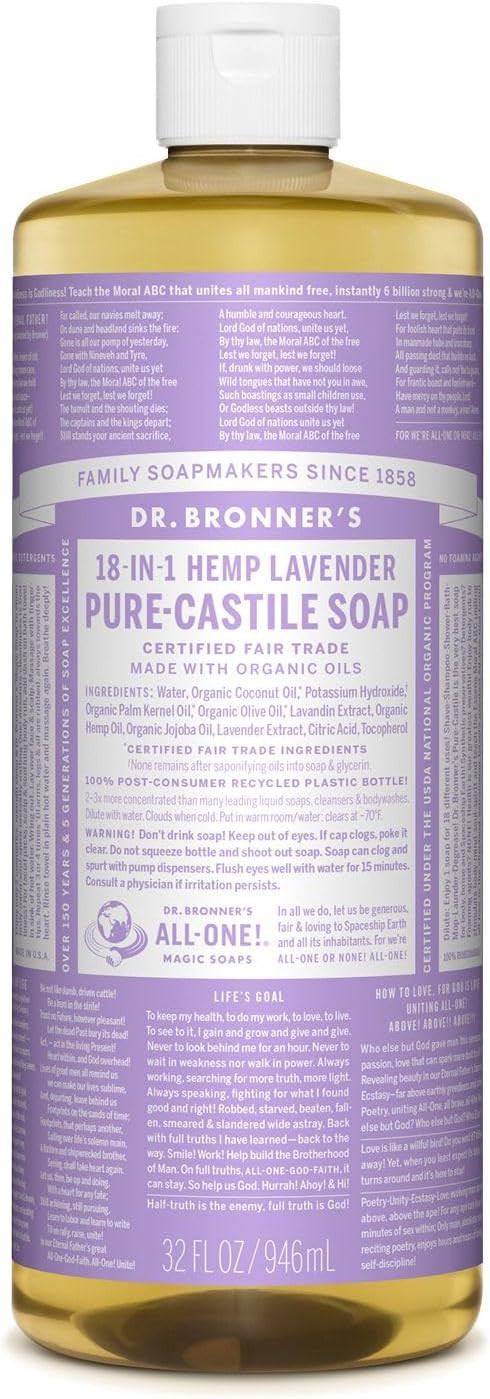 Dr. Bronner’s - Pure-Castile Liquid Soap (Lavender, 946 mL) - Made with Organic Oils, 18-in-1 U... | Amazon (CA)