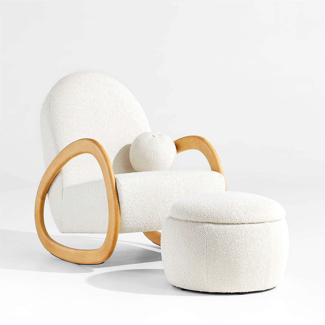 Pollie Snow Nursery Rocking Chair and Ottoman | Crate & Kids | Crate & Barrel