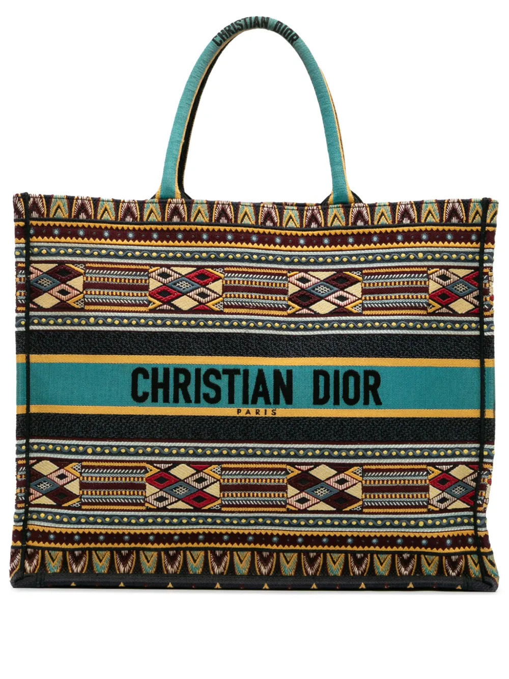 Christian Dior Pre-Owned 2019 Large Embroidered Canvas Book tote bag - Blue | Farfetch Global