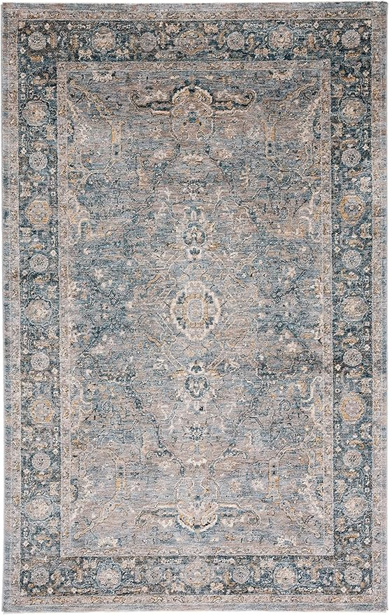 SAFAVIEH Valencia Collection 5' x 8' Light Grey/Blue VAL566F Vintage Oriental Living Room Dining ... | Amazon (US)