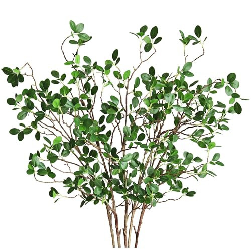 Htmeing Artificial Eucalyptus Green Branches Faux Ficus Twig Home Office Shop Decoration (5pcs) | Amazon (CA)