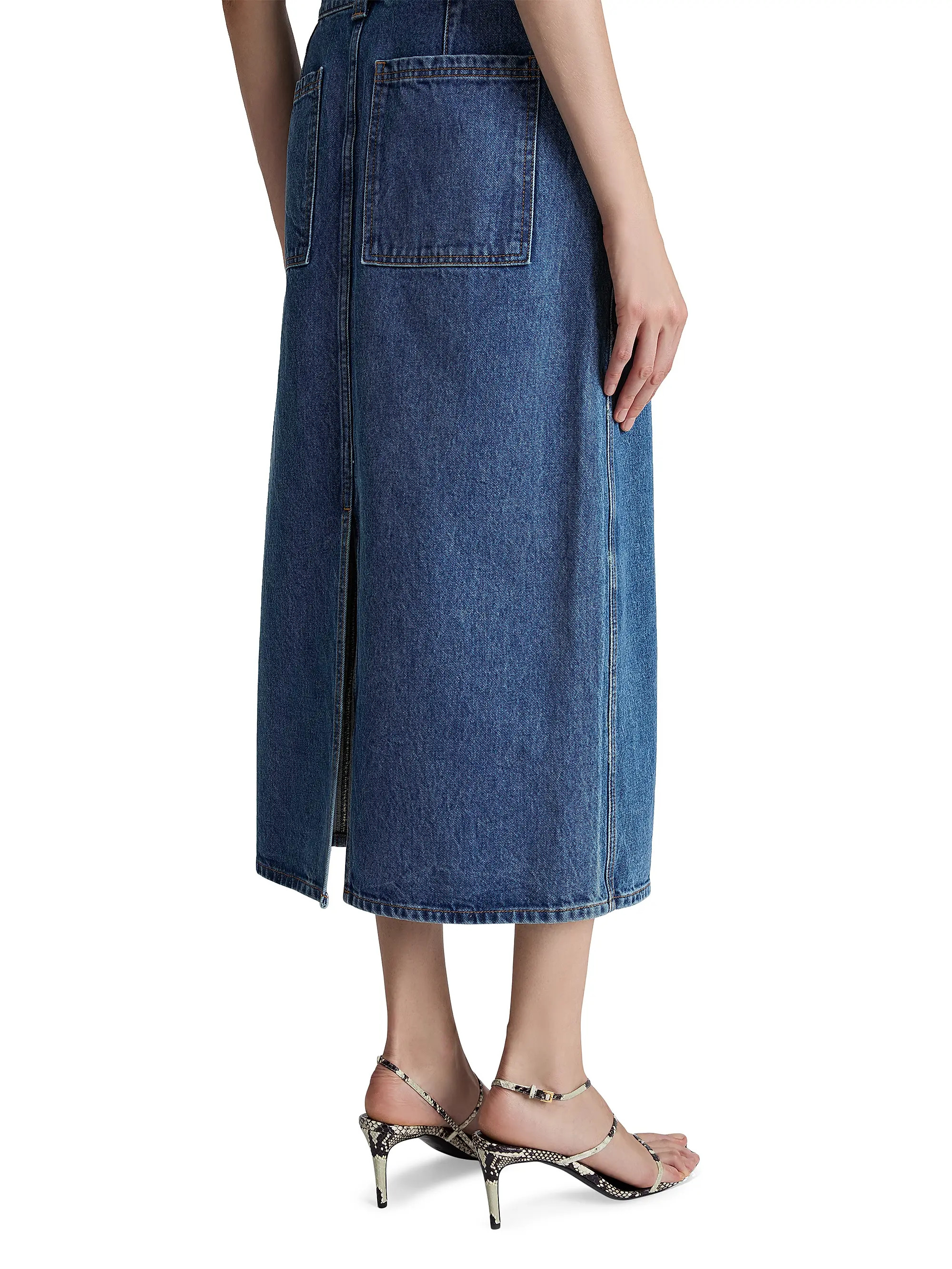 Genevieve Denim Midi-Skirt | Saks Fifth Avenue