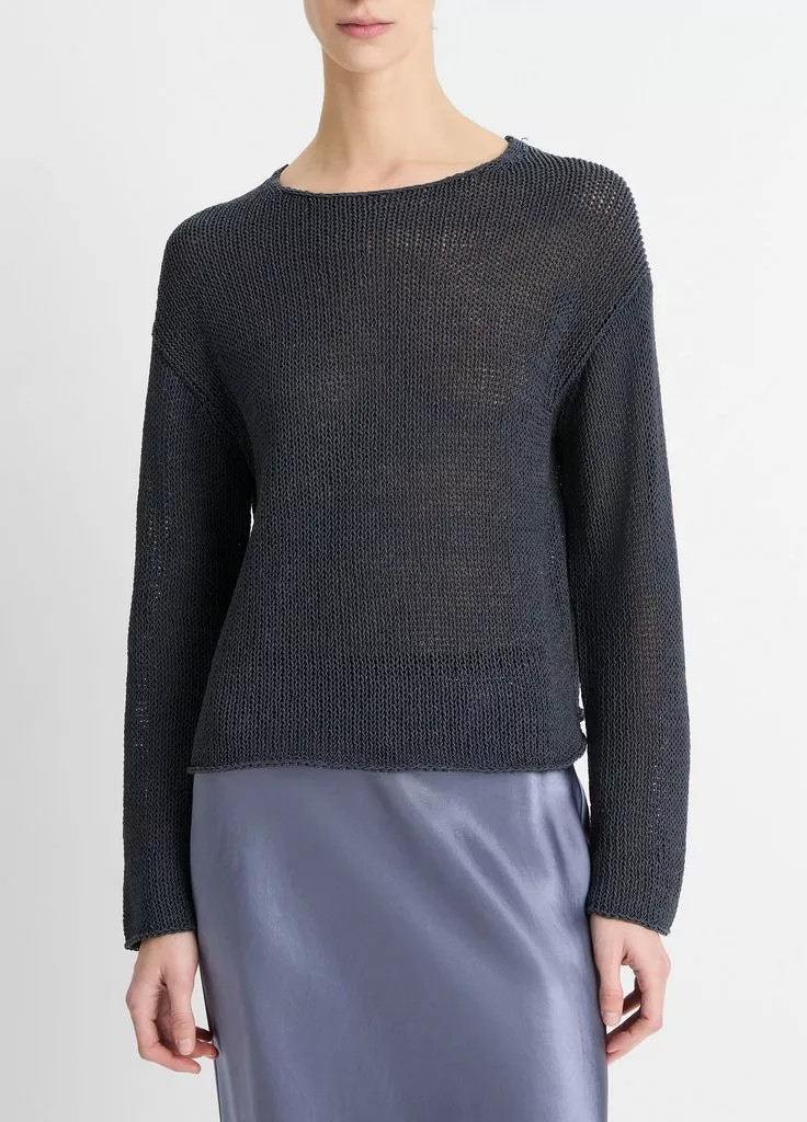 Italian Coated Cotton-Blend Sweater | Vince LLC