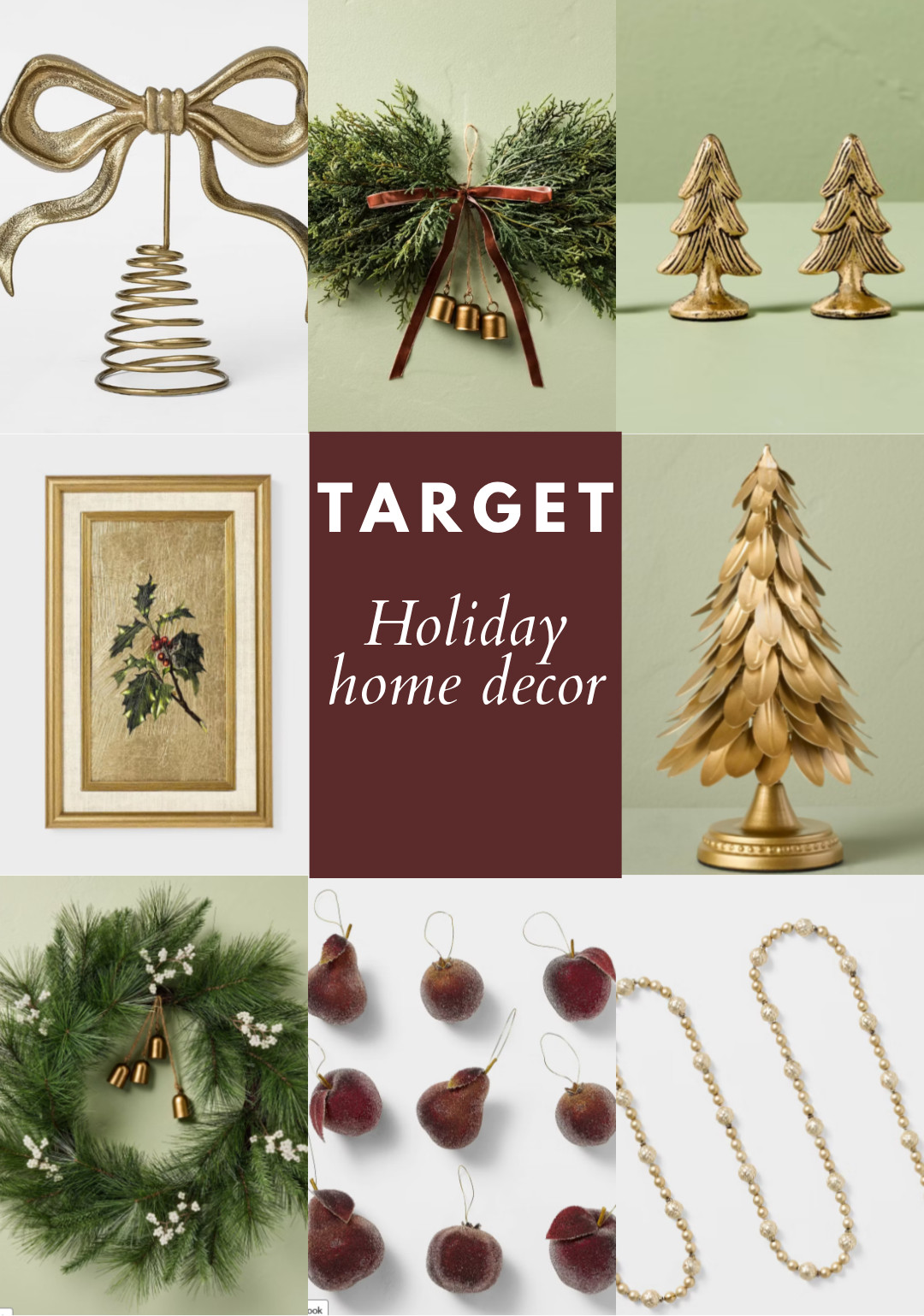 Elegant Target holiday home decor with gold accents, greenery, bells, and vintage-inspired Christmas details.
Target holiday decor, Christmas home decor, elegant holiday decor, gold Christmas decor, vintage Christmas decor, Target Christmas, holiday greenery, Christmas ornaments, festive accents, holiday decorating 

 #LTKHome