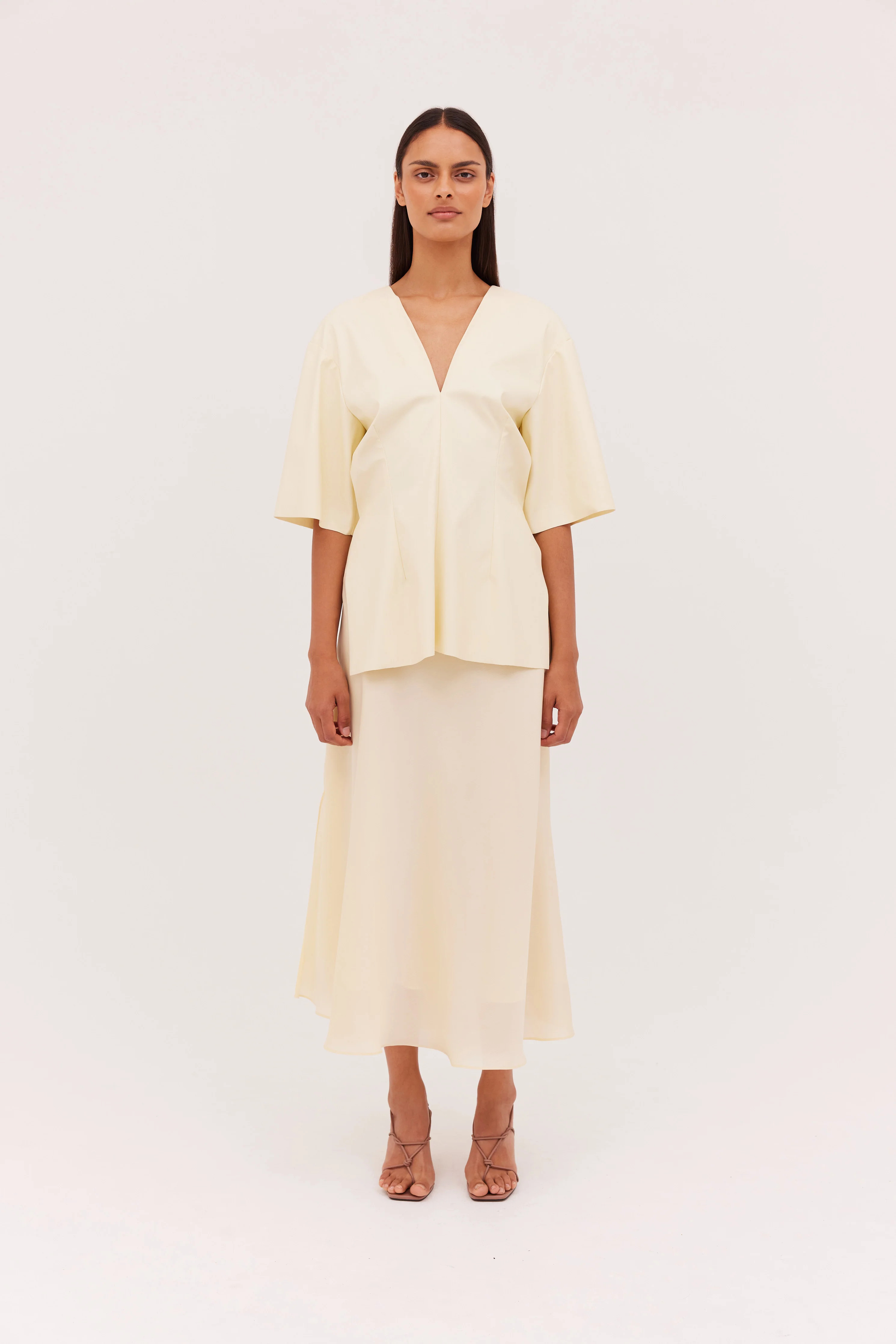 LEMON LEATHERETTE STEPHANIE TOP | Bianca Spender