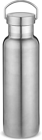 Neihepal Silver Stainless Steel Water Bottles,20 Ounce Vacuum Insulated Double Wall Travel Bottle... | Amazon (US)