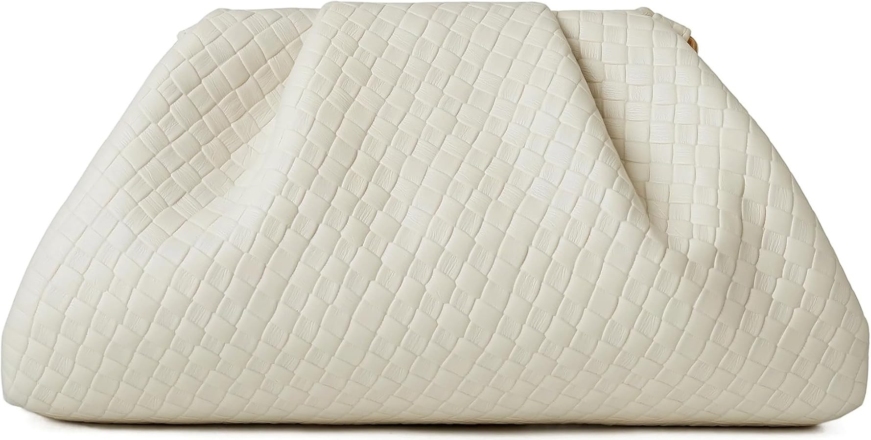 Women's Woven Evening Bag Ruched Dumpling Clutch Purse Detachable Chain Crossbody Bag | Amazon (US)