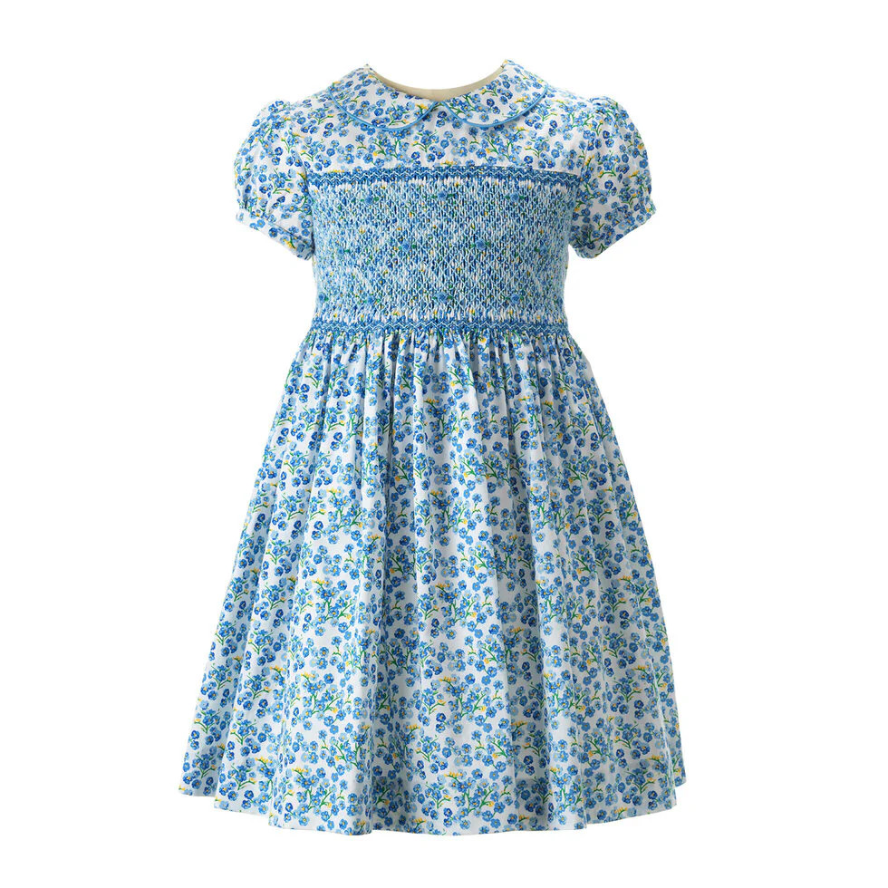 Forget-me-not Smocked Dress | Rachel Riley
