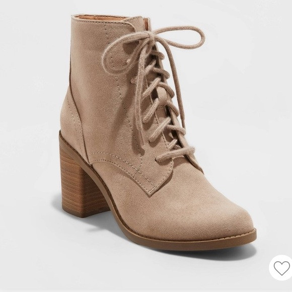 Women's Taupe Lace-Up Ankle Boots | Poshmark