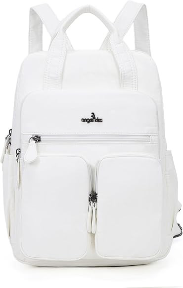 Angel Kiss Backpack Purse for Women Soft Washed Leather Multi Pocket Casual Travel Backpacks… | Amazon (US)