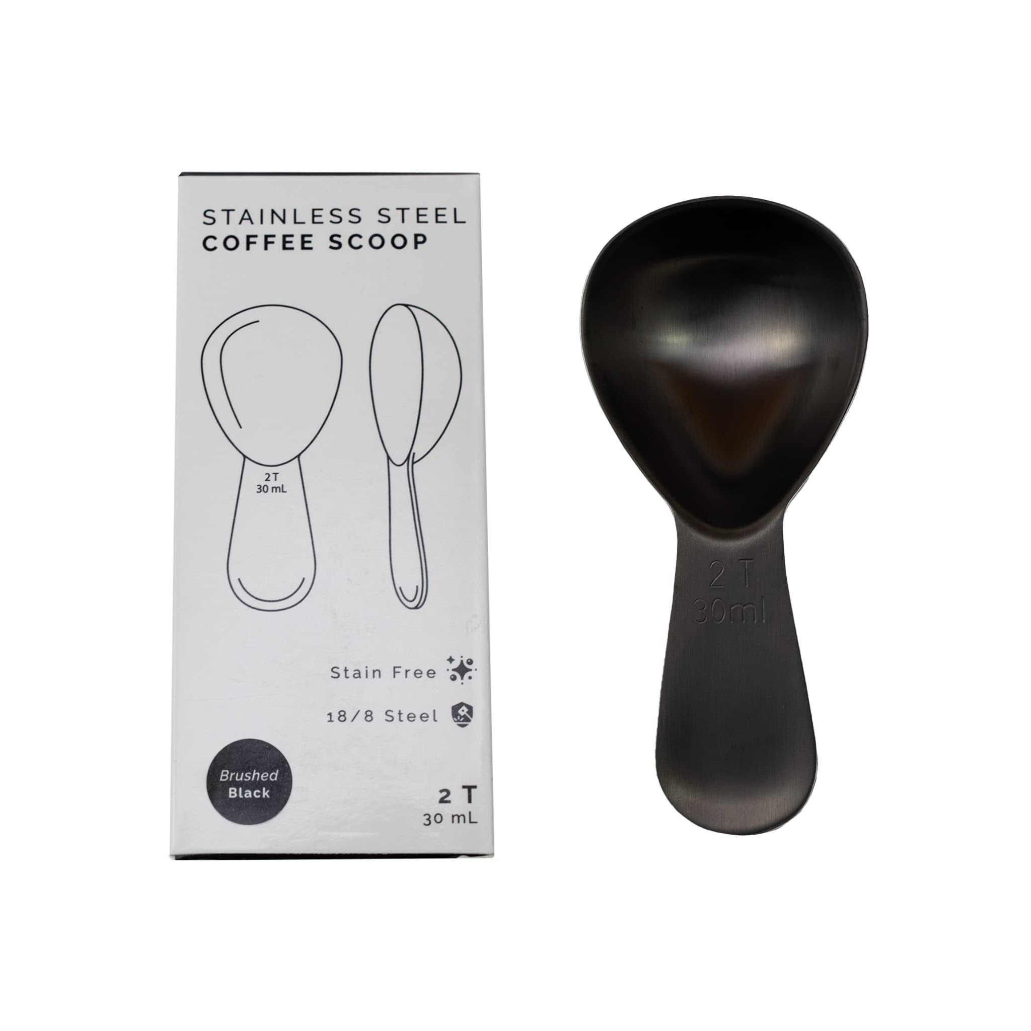Coffee Scoop 2 Tbsp – Brushed Black, Stainless Steel – Precise Measuring Spoon for Coffee, Te... | Amazon (US)