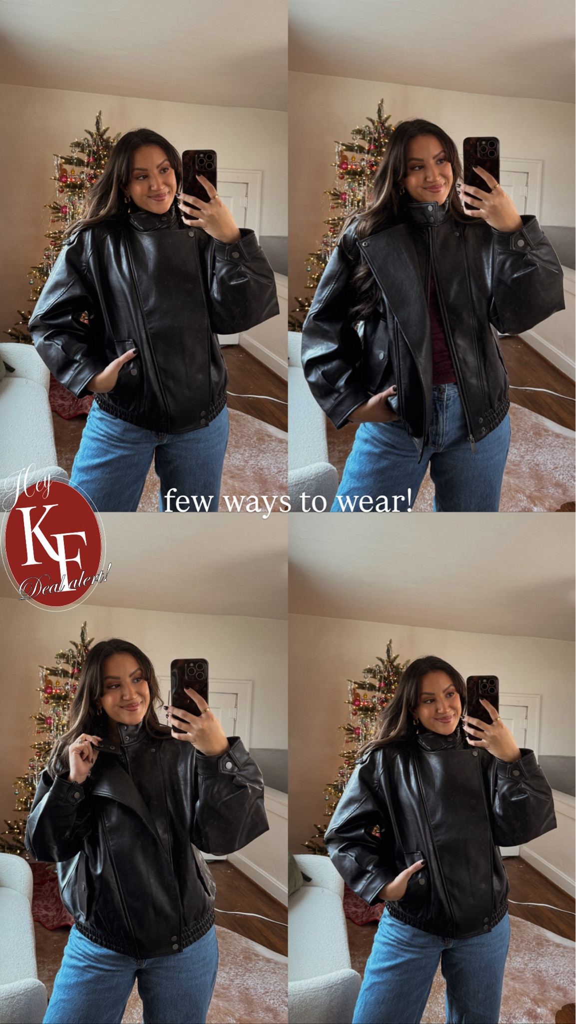 High neck leather jacket on Black Friday sale! I love the neckline on this, there’s so many different different ways to wear it. You can have it zipped up all the way as its own look or unbutton and layer with a lace top graphic or any other fun top for the holidays!

I’m in a size small

#LTKCyberWeek #LTKHoliday #LTKFindsUnder100