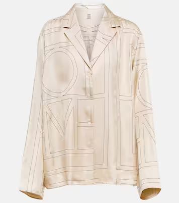 Logo-embroidered silk shirt | Mytheresa (UK)