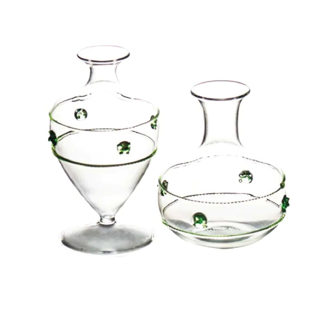 Rose Glass Bud Vases, Set of 2, Green | Paloma & Co.