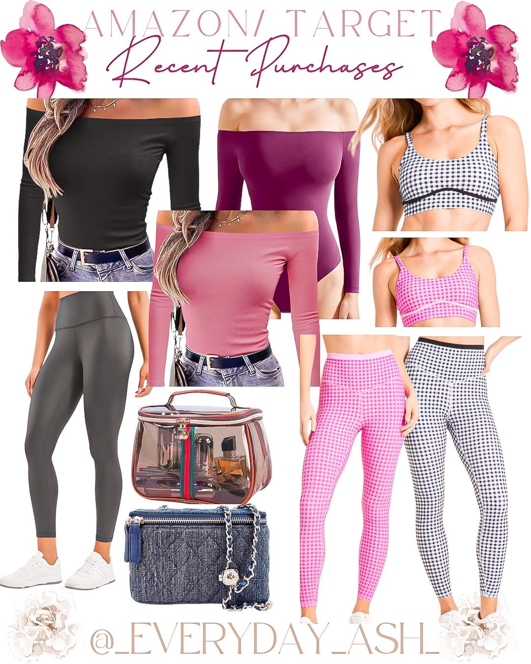 Amazon + Target 
Recent purchases 


Off shoulder shirt, activewear, bodysuit, leather leggings, makeup bag, denim crossbody bag, target fashion, winter outfit, sports bra, workout wear 

#LTKfitnessgoals #LTKBeauty #LTKFindsUnder50
