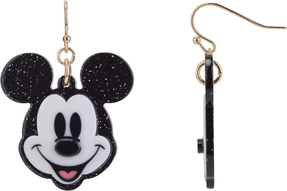 Disney Mickey Mouse Earrings, One Pair in Authentic Jewelry Gift Box, Hanging Acrylic Charm with ... | Amazon (US)