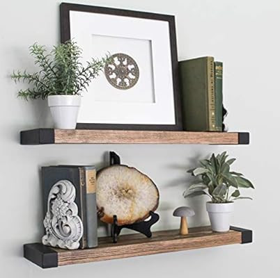 WG WILLOW & GRACE DESIGNS Floating Shelves, Wall Mounted, Modern Rustic All Wood Wall Shelves, Se... | Amazon (US)