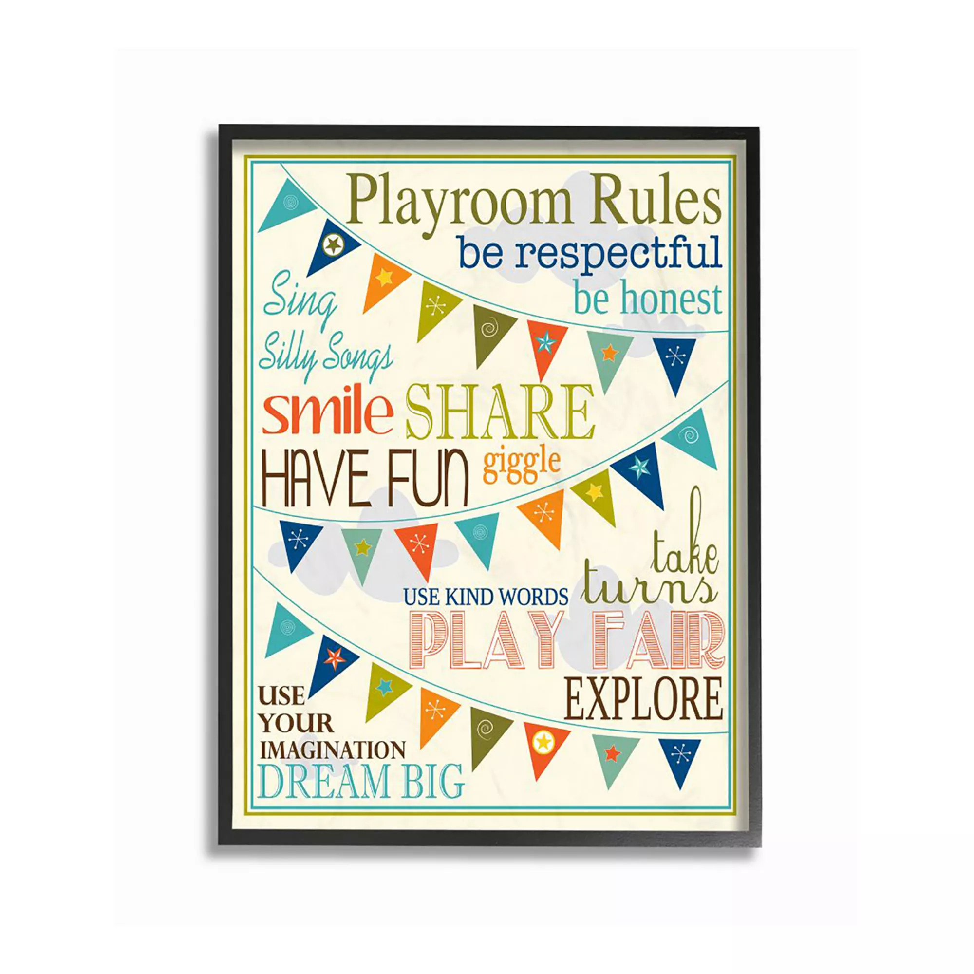 Stupell Home Decor Playroom Rules Pennant Framed Wall Art | Kohl's