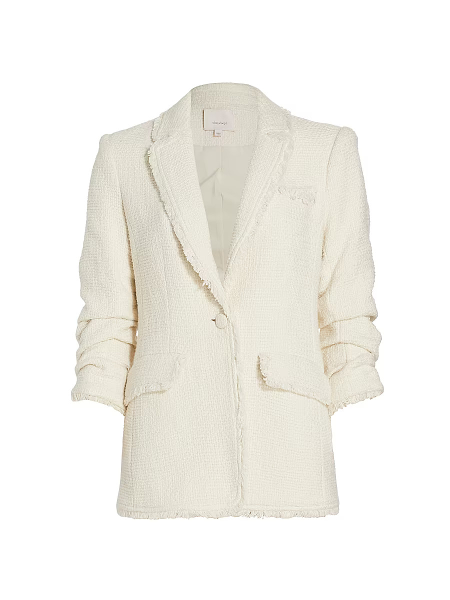 Women's Khloe Boucle Blazer - Gardenia - Size 0 | Saks Fifth Avenue
