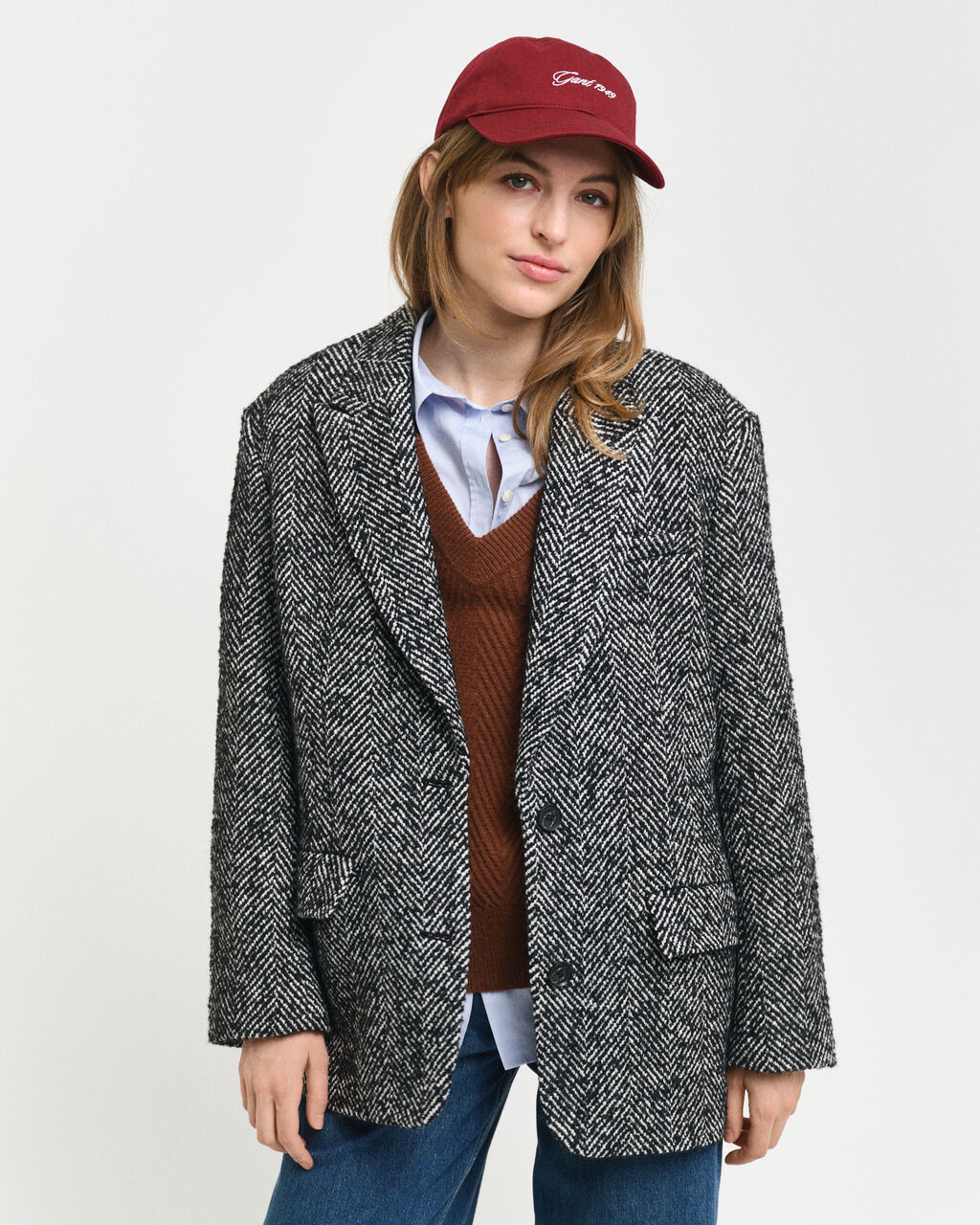 Relaxed Fit Herringbone Blazer - GANT | Gant