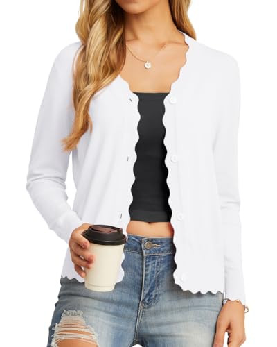 GRECERELLE Women's Long Sleeve V-Neck Button Down Cardigan Knit Shrugs Sweater | Amazon (US)
