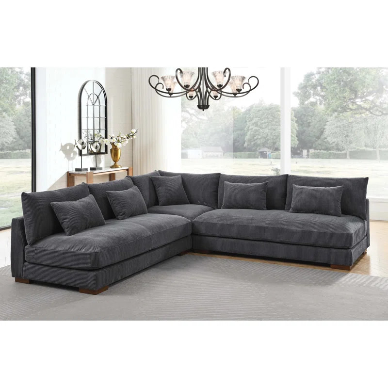 Pavia 3 - Piece Corduroy Sectional | Wayfair North America