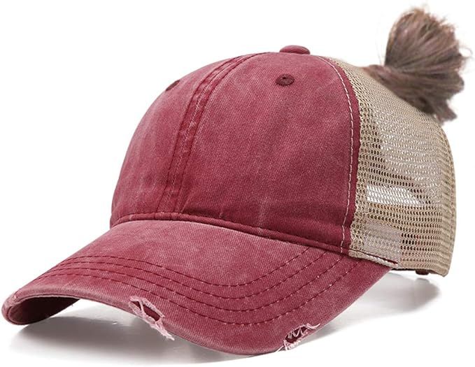 DOANNOTIUM Ponytail Baseball Cap Women Retro Washed Cotton Visor Dad Hat Adjustable Trucker Ponyc... | Amazon (US)