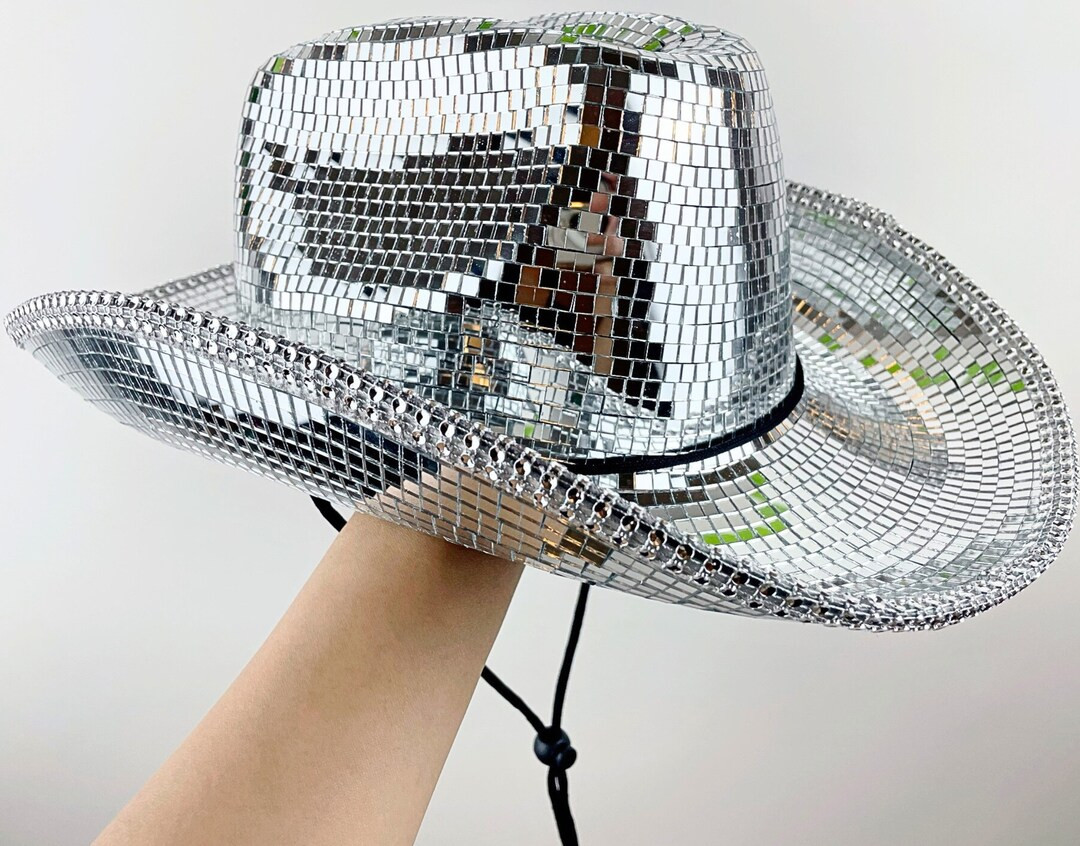 Disco Cowboy Hat, Mirror Ball Hat,  Bachelorette Hat Sparkly Concert Hat for Music Festivals, or ... | Etsy (US)