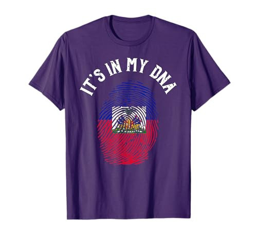It's in My DNA Fingerprint | Prideful Haitian Gift T-Shirt Small | Amazon (US)