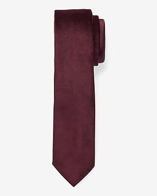 Burgundy Velvet Solid Tie | Express