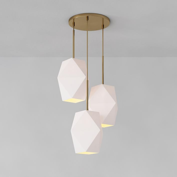 Sculptural 3-Light Faceted Chandelier | West Elm (US)