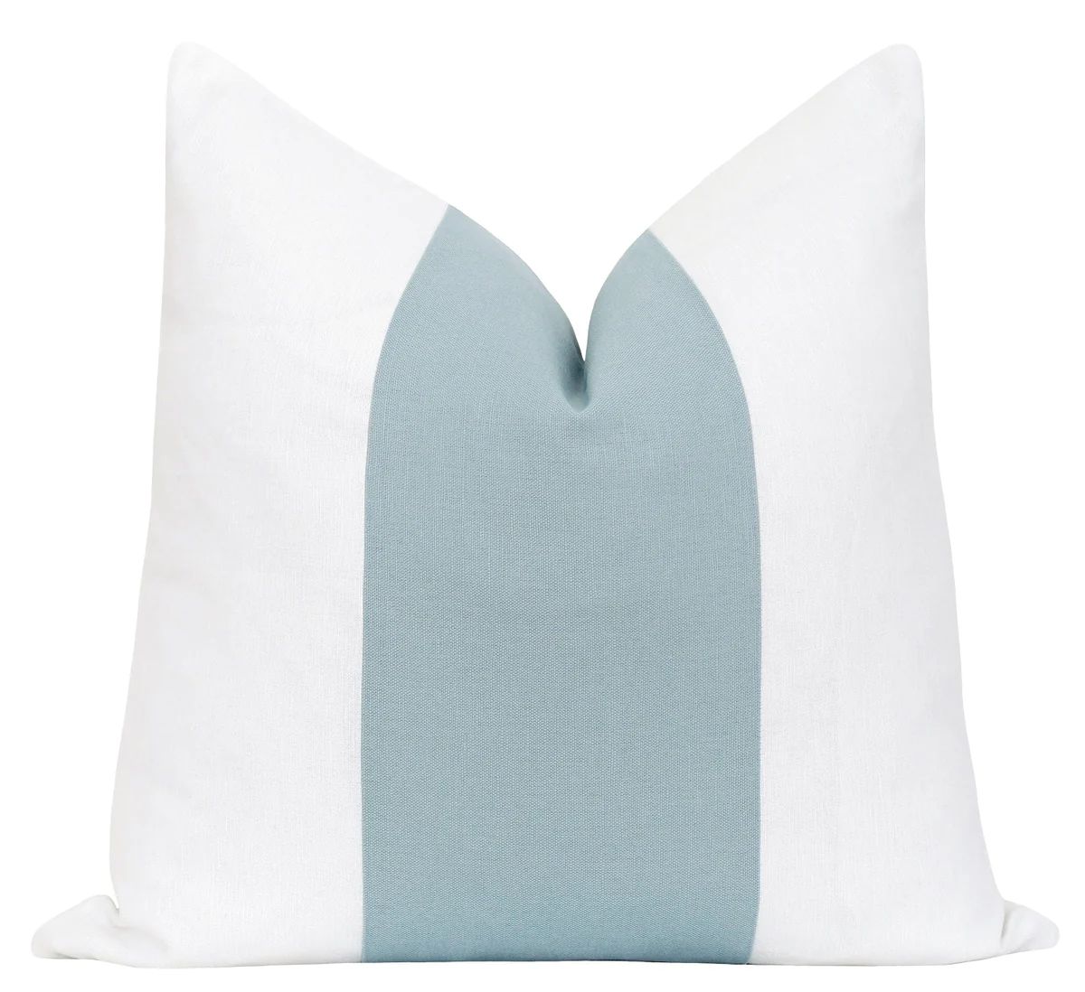 Laurel Blue Colorblock Linen Pillow Cover | Land of Pillows