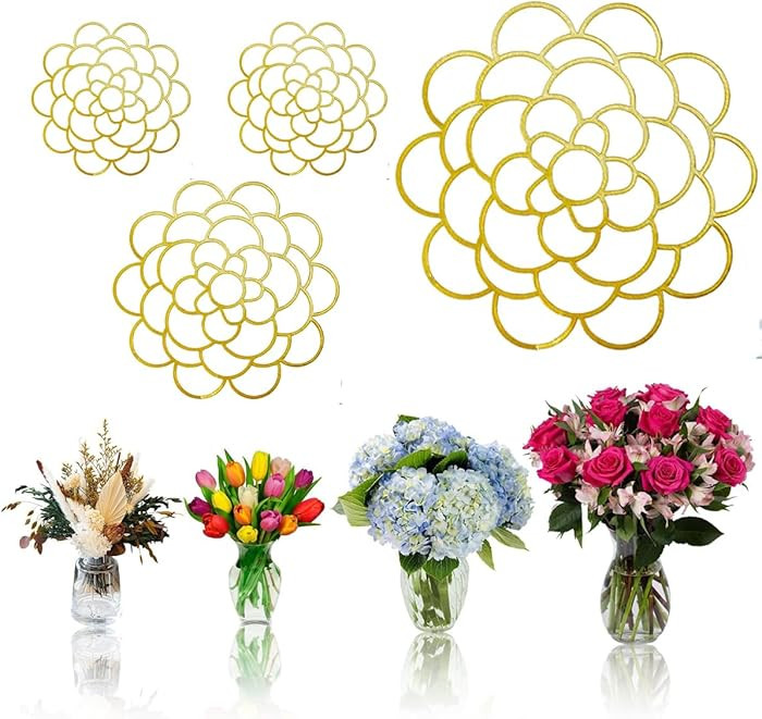 [Upgrade] 4 PCS Floral Grid for Vase, Bold Easy Arranger Flower Grid Frog Wire Flower Arranging T... | Amazon (US)