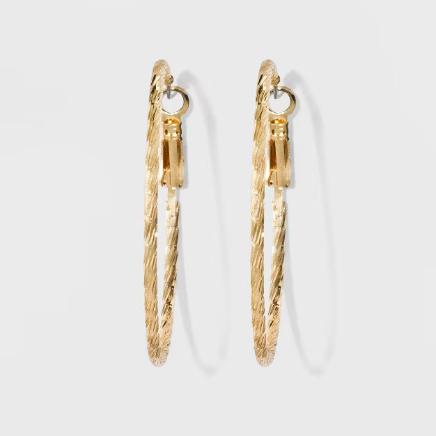Textured Hoop Earrings - A New Day™ Gold | Target