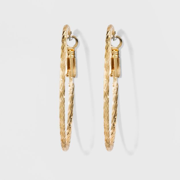 Textured Hoop Earrings - A New Day™ Gold | Target